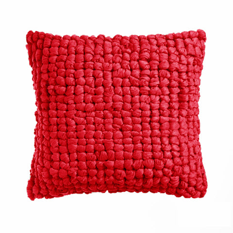 Red Appliqued Modern Filled Cushion Cotton Polyester 45Cm X Cushions & Decorative Pillows