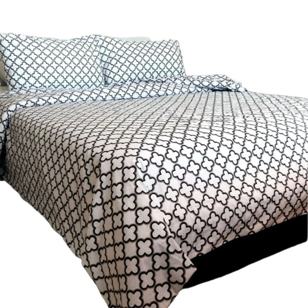 Mia White 100% Cotton Quilt Cover Set Queen Quilt Covers