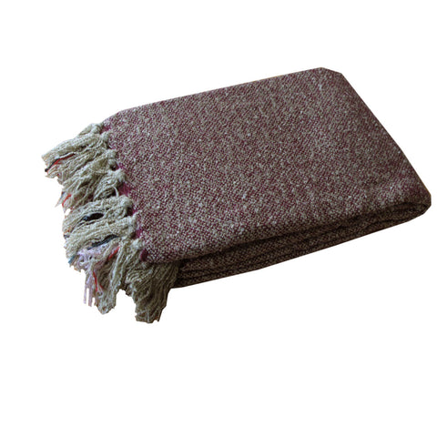 Liam Acrylic Knitted Throw Rug With Fringe No4 Rugs