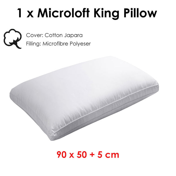 Jason Microloft Cotton Cover King Pillow 90 X 50 + 5Cm Pillows