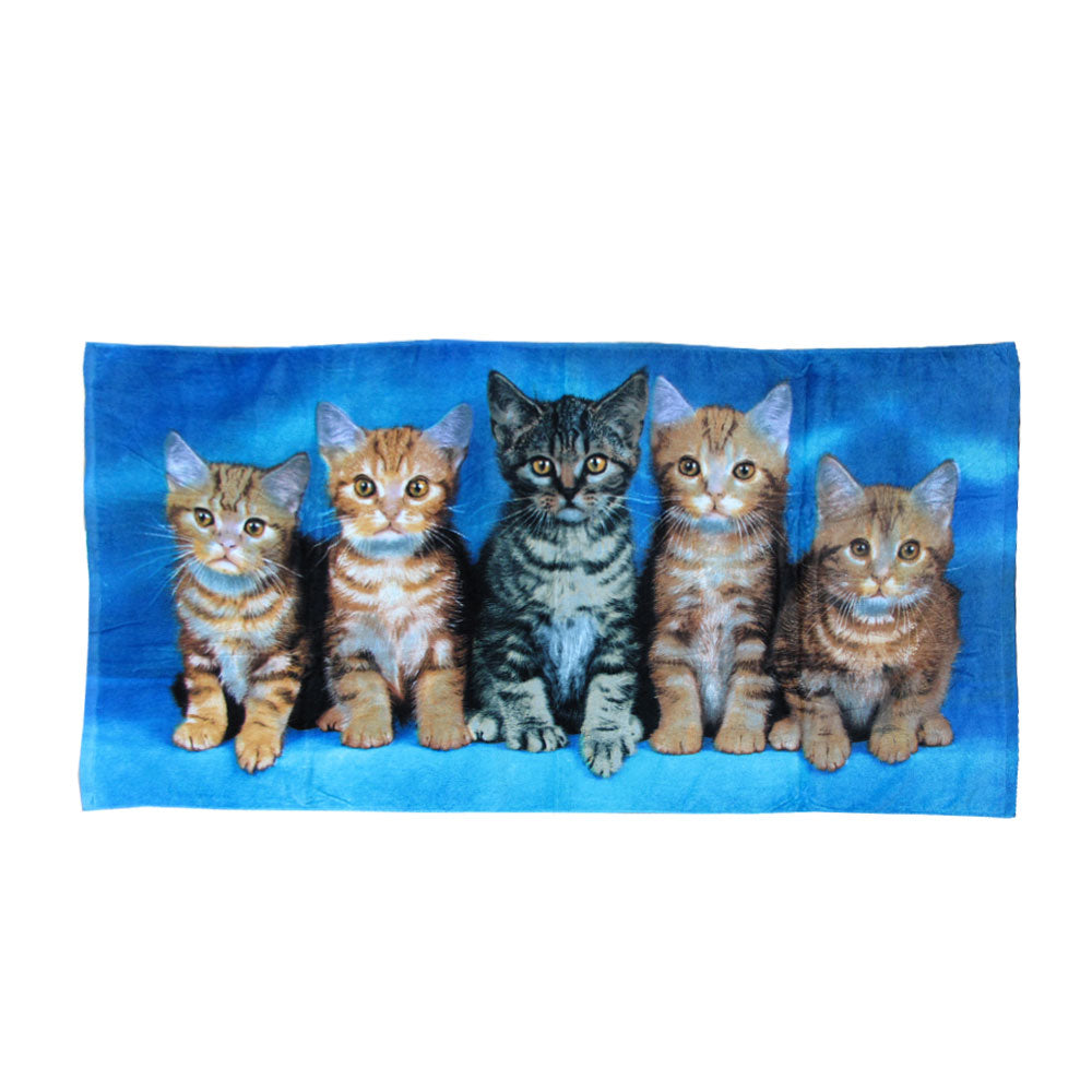 Curious Kittens Cotton Beach Towel 75 X 150 Cm. Towels & Washcloths