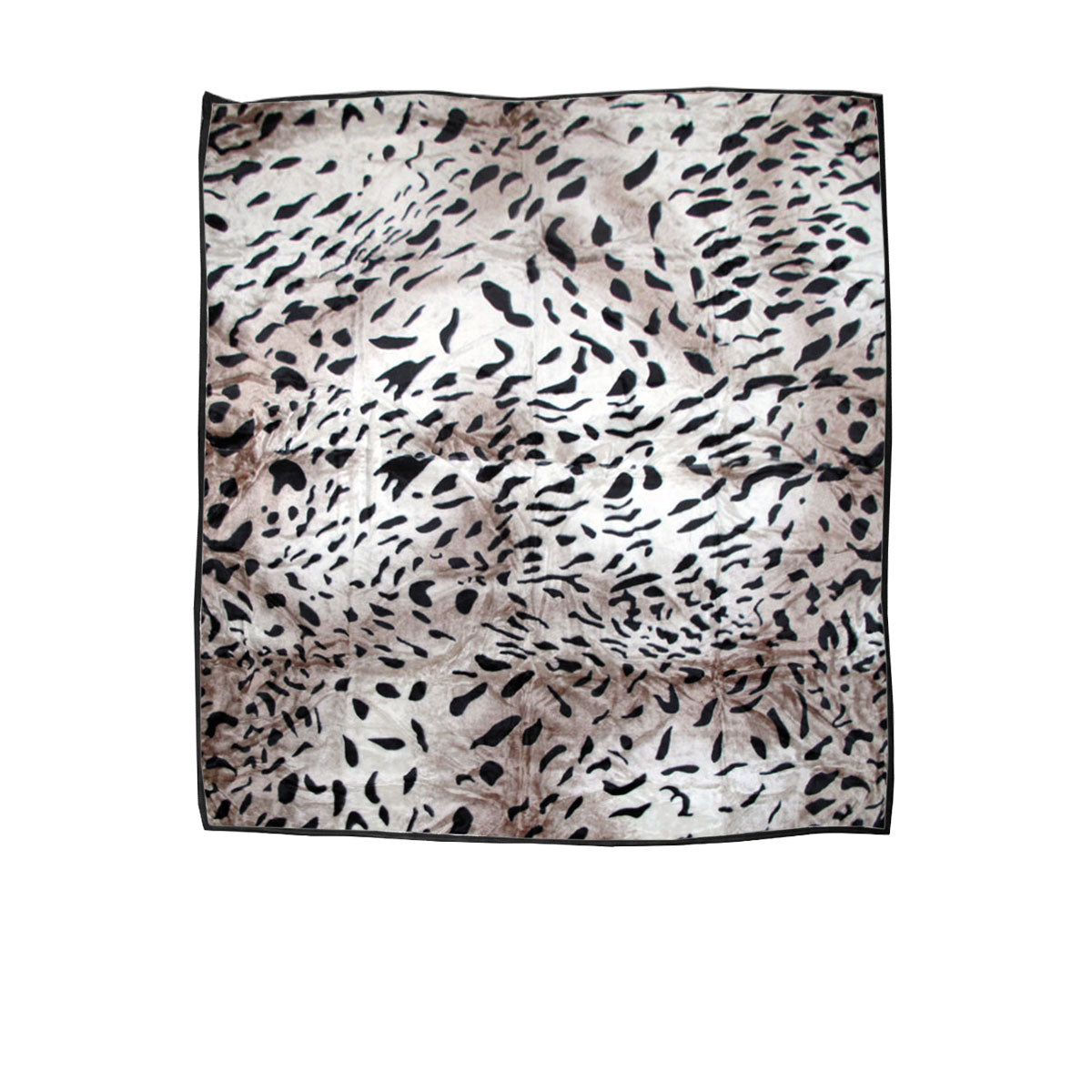 750Gsm 3.5Kg Double Layer Animal Print Faux Mink Blanket Queen 200X240cm Taupe Jaguar Electric Blankets