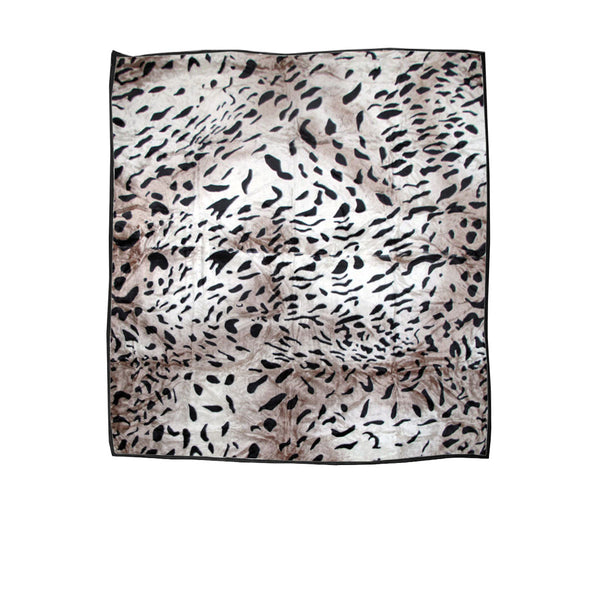 750Gsm 3.5Kg Double Layer Animal Print Faux Mink Blanket Queen 200X240cm Taupe Jaguar Electric Blankets