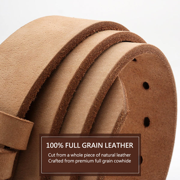 Men's Genuine Leather Belt Full Grain Cowhide With Detachable Buckle (110Cm) Belts