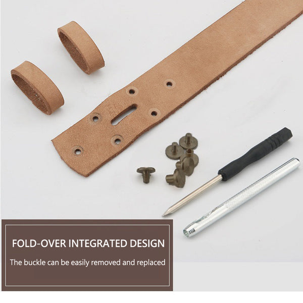 Men's Genuine Leather Belt Full Grain Cowhide With Detachable Buckle (120Cm) Belts