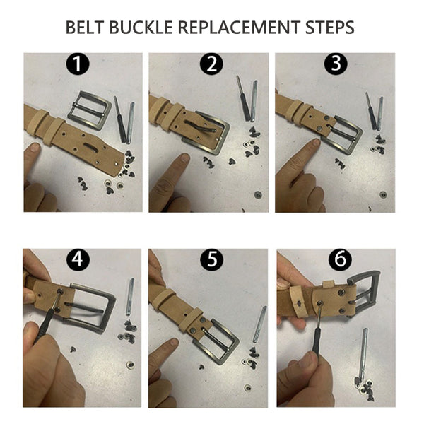 Men's Genuine Leather Belt Full Grain Cowhide With Detachable Buckle (120Cm) Belts