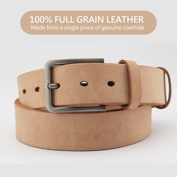 Men's Genuine Leather Belt Full Grain Cowhide With Detachable Buckle (130Cm) Belts