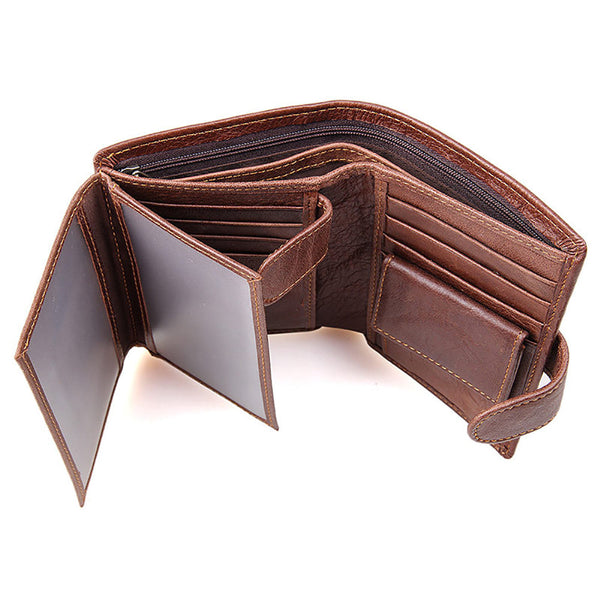 Genuine Leather Men High Quality Multi Card Short Men's Cow Rfid Holder Wallets
