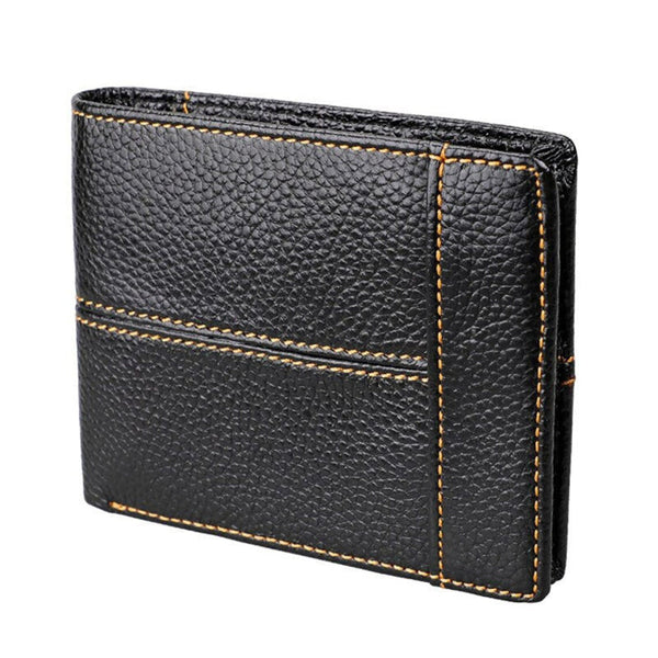 Men's Genuine Leather Bilfold Wallet Rfid Blocking Card Holder Zipper Coin Purse Wallets
