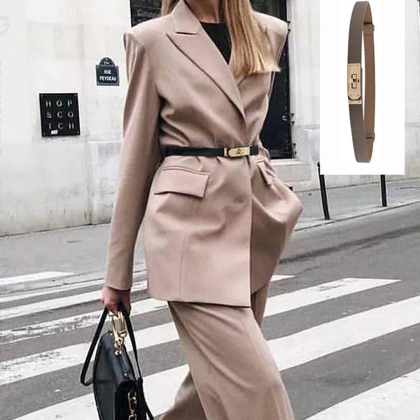 Luxury Cow Leather Women Waist Belt Slim Corset Strap Dress Shirt (Caramel) Belts