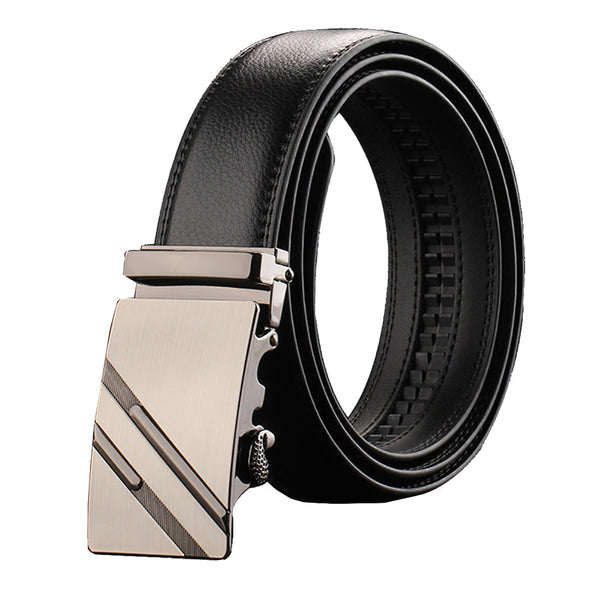Slide Luxury Leather Belt For Men's Automatic Buckle Ratchet Business Dress (Fb8502#15) Belts