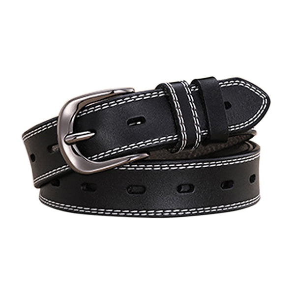 Classic Leather For Women Joyreap Genuine Womens Alloy Pin Buckle (Black) Belts