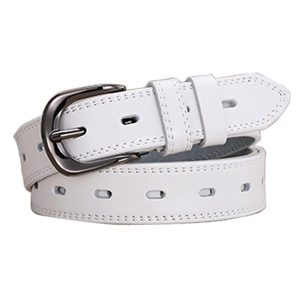 Classic Leather For Women Joyreap Genuine Womens Alloy Pin Buckle White Belts