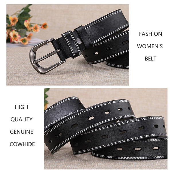 Classic Leather For Women Joyreap Genuine Womens Alloy Pin Buckle White Belts