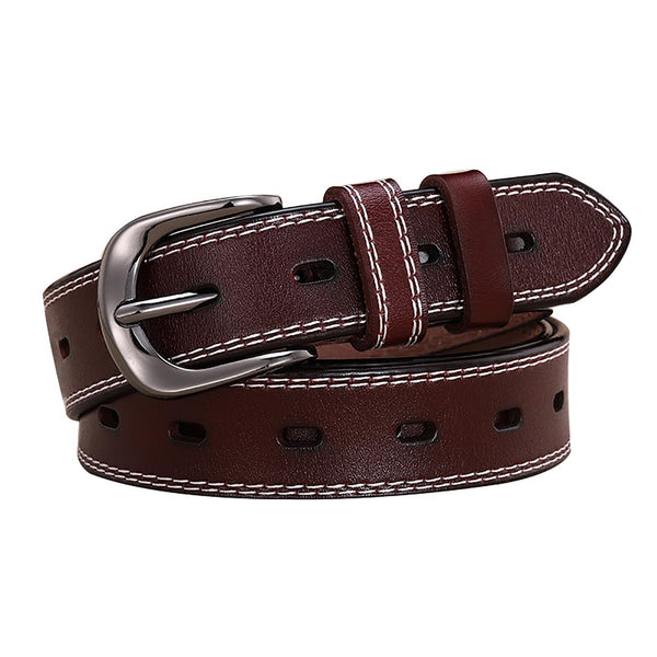 Classic Leather For Women Joyreap Genuine Womens Alloy Pin Buckle (Brown) Belts