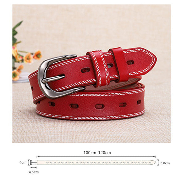 Classic Leather For Women Joyreap Genuine Womens Alloy Pin Buckle (Brown) Belts