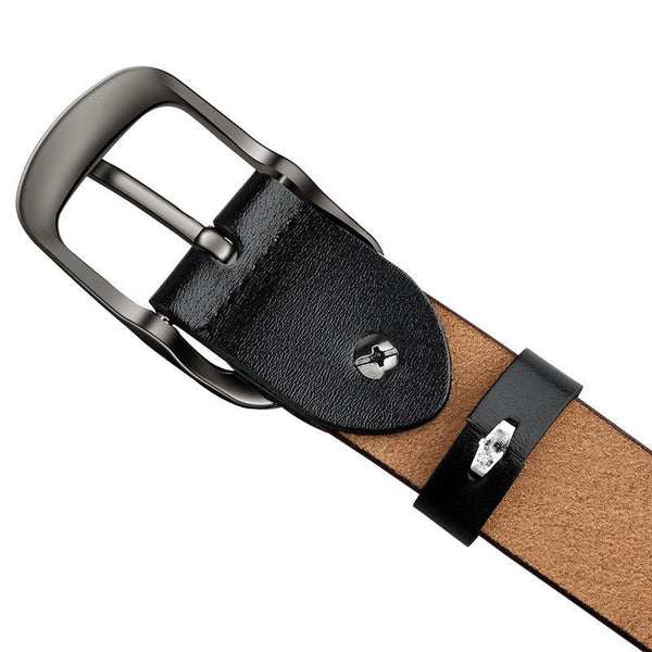 Genuine Leather 110 120Cm Womens Belt Pin Buckle Top Layer Cow Leather(Brown) Belts