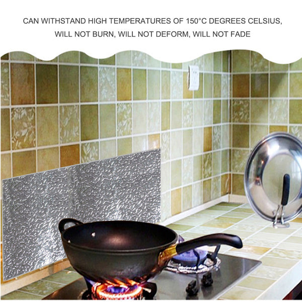 Aluminum Foil Sticker Self Adhesive Oil Proof Waterproof Kitchen Cabinet Wall(40*300Cm) Kitchen Splashbacks