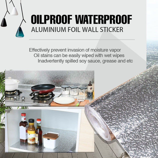 Aluminum Foil Sticker Self Adhesive Oil Proof Waterproof Kitchen Cabinet Wall(40*500Cm) Other Kitchen Gadgets