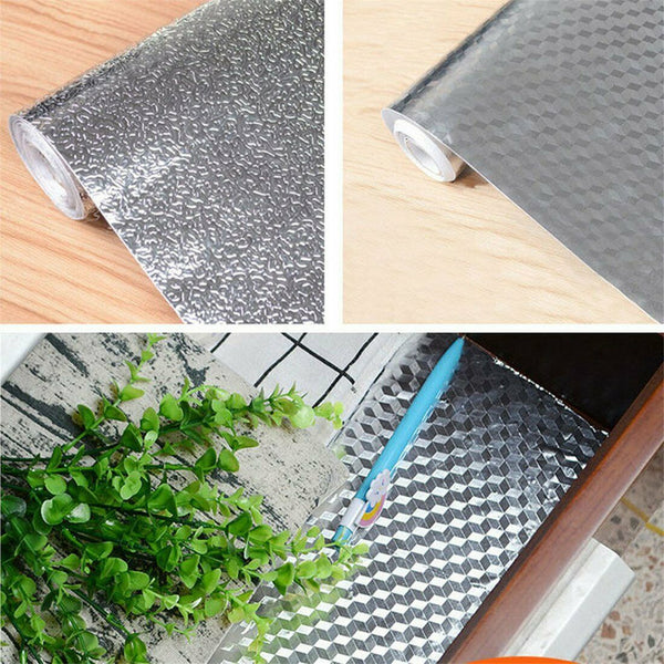 Aluminum Foil Sticker Self Adhesive Oil Proof Waterproof Kitchen Cabinet Wall(40*500Cm) Other Kitchen Gadgets