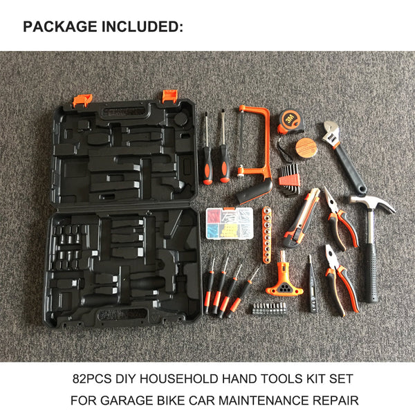 82 Pcs Household Hand Tools Set Kit For Home Office Car Repair Hand Tool Sets
