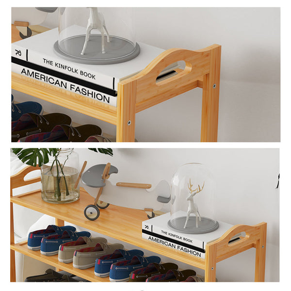 Multi Layers Bamboo Shoe Rack Storage Organizer Flower Stand Shelf(4 Layers) Shoe Racks