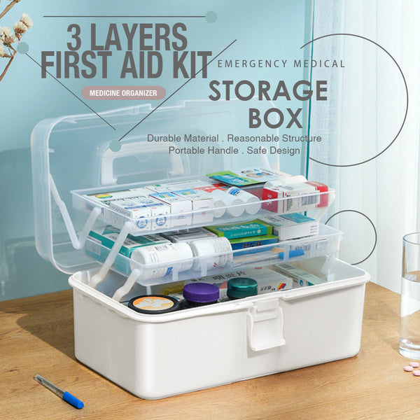 3 Layer Large Portable First Aid Kit Emergency Medical Storage Medicine Organizer Other Makeup Tools & Accs.