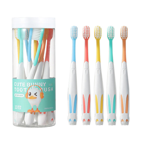 10 Pcs Set Rabbit Shape Super Soft Children's Toothbrushes For 2 8 Years Toothbrushes