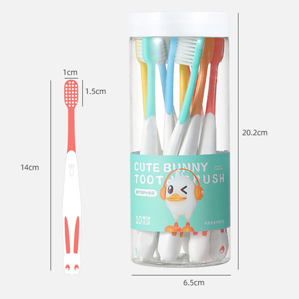 10 Pcs Set Rabbit Shape Super Soft Children's Toothbrushes For 2 8 Years Toothbrushes