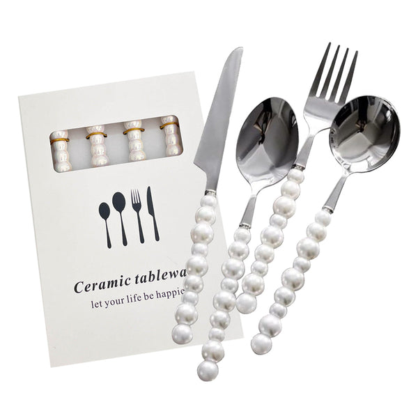 4 Piece Stainless Steel Pearl Handle Flatware Cutlery Set Come With Giftbox Cutlery Sets