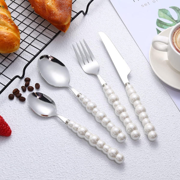 4 Piece Stainless Steel Pearl Handle Flatware Cutlery Set Come With Giftbox Cutlery Sets