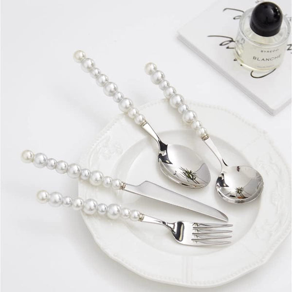4 Piece Stainless Steel Pearl Handle Flatware Cutlery Set Come With Giftbox Cutlery Sets