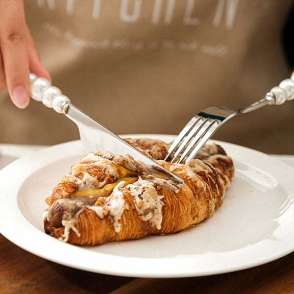 4 Piece Stainless Steel Pearl Handle Flatware Cutlery Set Come With Giftbox Cutlery Sets