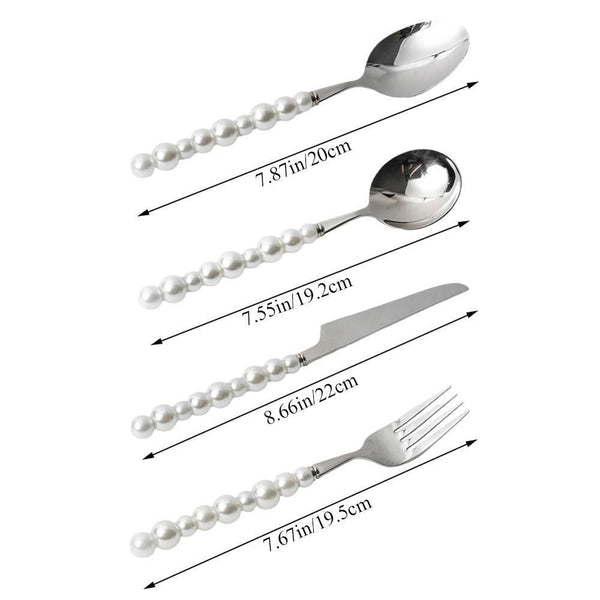 4 Piece Stainless Steel Pearl Handle Flatware Cutlery Set Come With Giftbox Cutlery Sets