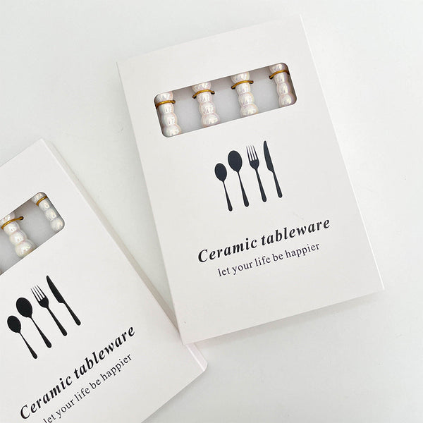 4 Piece Stainless Steel Pearl Handle Flatware Cutlery Set Come With Giftbox Cutlery Sets