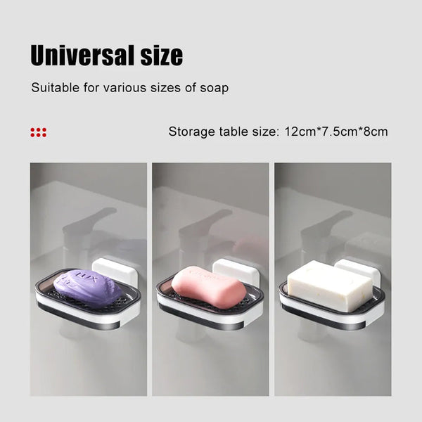 Portable Soap Holder Wall Storage Rack Organizer Bathroom Accessories Double Layer Holder Soap Dishes & Dispensers
