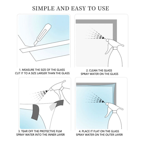 3M Privacy Glass Film Sticker Static Cling Window Decals Tulip 60X300cm Window Film