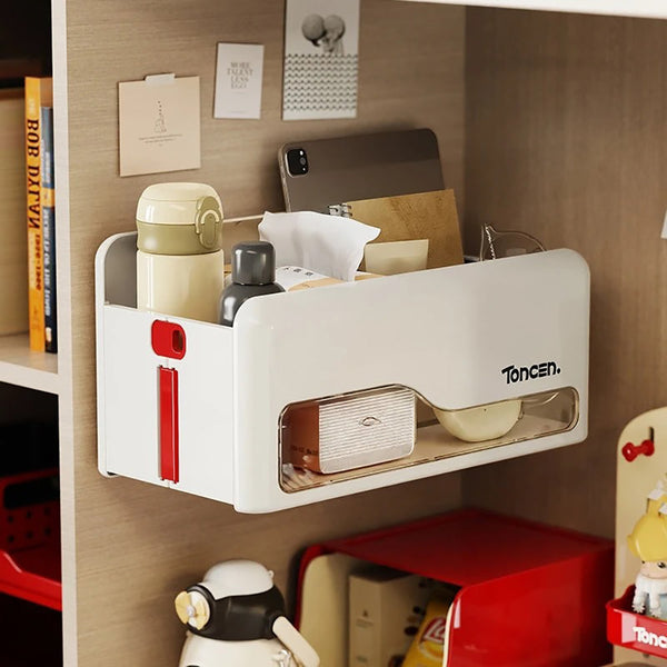 Foldable Hanging Storage Box No Drilling Required Wall Mounted Organizer (White) Hanging Closet Storage