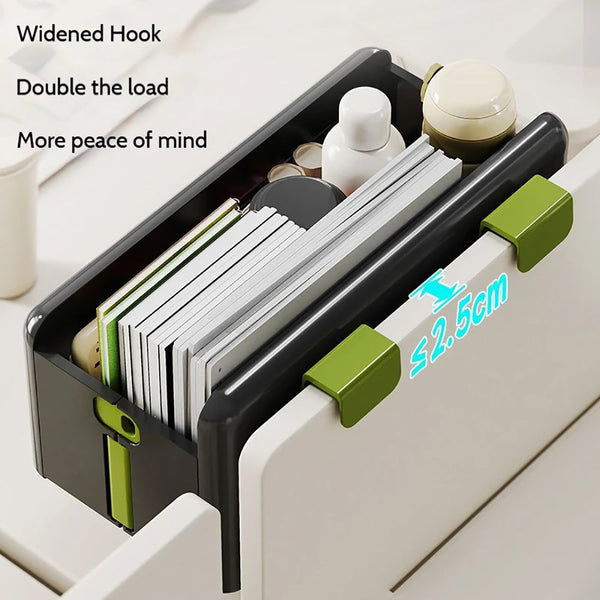 Foldable Hanging Storage Box No Drilling Required Wall Mounted Organizer (White) Hanging Closet Storage