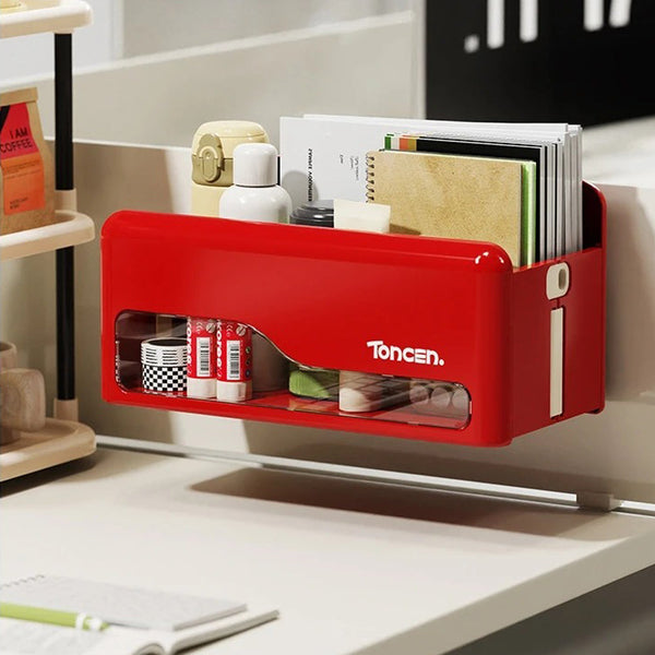 Foldable Hanging Storage Box No Drilling Required Wall Mounted Organizer (Red) Hanging Closet Storage