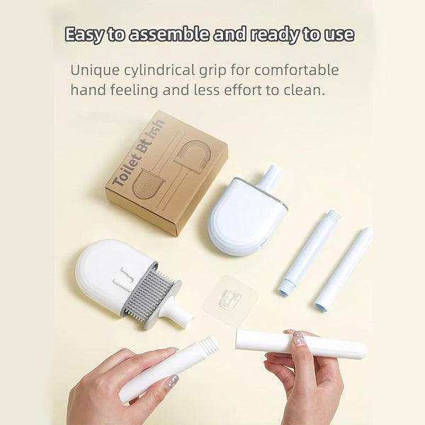 Silicone Flexible Head Deep Cleaning Toilet Brush With Wall Mount Holder Toilet Brushes & Holders