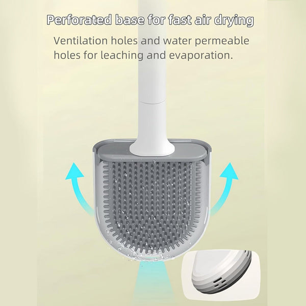 Silicone Flexible Head Deep Cleaning Toilet Brush With Wall Mount Holder Toilet Brushes & Holders