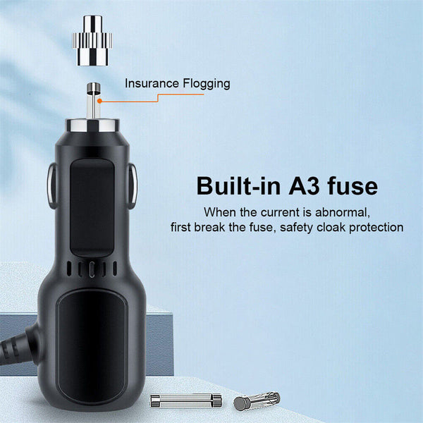2 In 1 Dash Cam Car Charger Double Usb 5V3.5A Qc3.0 Fast 3.5M Cable Video In Dash Units W/O Gps