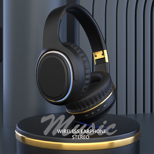 Jr H6 Foldable Bluetooth 5.3 Wireless Headphone Over Ear Active Noise Cancelling Deep Bass Headset (Navy Blue) Headphones