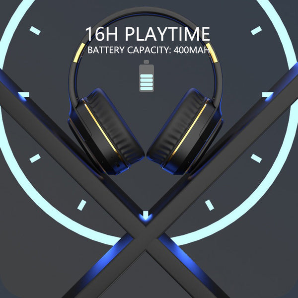 Jr H6 Foldable Bluetooth 5.3 Wireless Headphone Over Ear Active Noise Cancelling Deep Bass Headset (Beige) Headphones