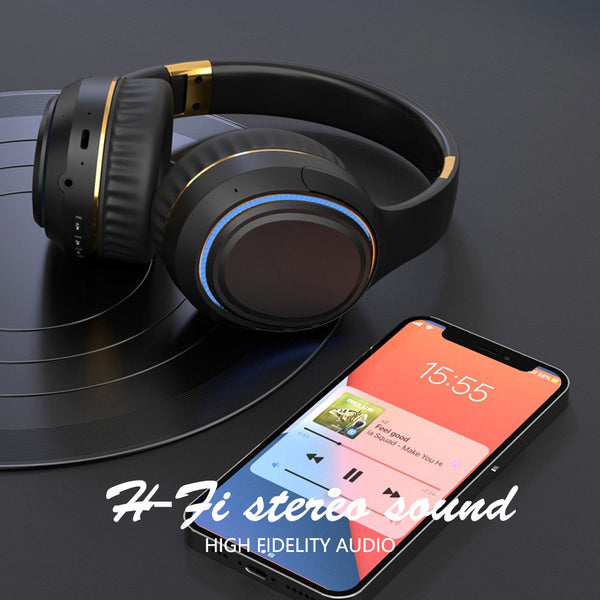 Jr H6 Foldable Bluetooth 5.3 Wireless Headphone Over Ear Active Noise Cancelling Deep Bass Headset (Beige) Headphones