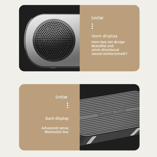 Wireless Bluetooth Speaker Alarm Clock Music Radio Player & Hands Free Calling Alarm Clocks & Clock Radios