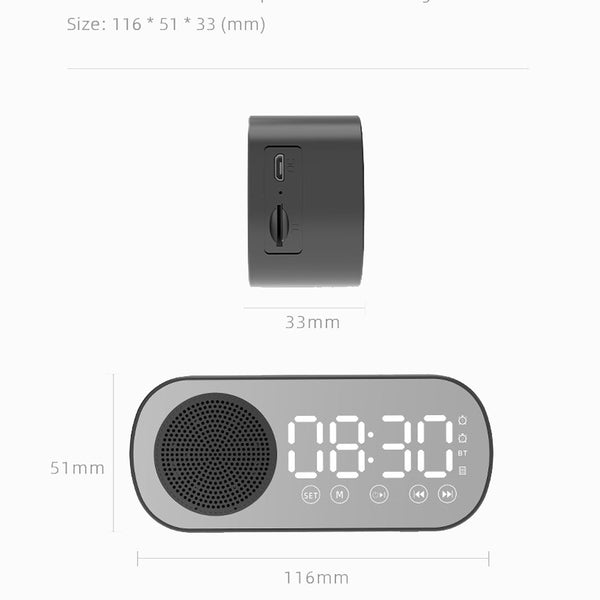 Wireless Bluetooth Speaker Alarm Clock Music Radio Player & Hands Free Calling Alarm Clocks & Clock Radios