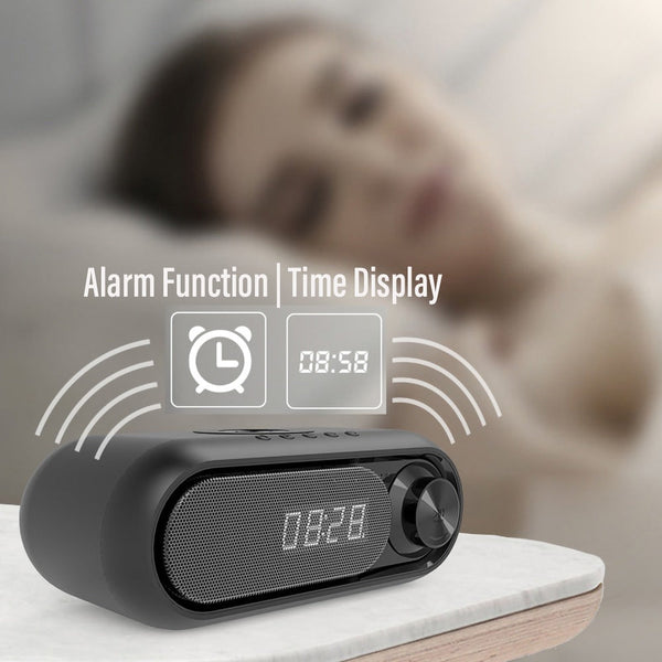 Bluetooth With 15W Wireless Charger Digital Alarm Clocks Fm Radio Music Player (Grey) Alarm Clocks & Clock Radios