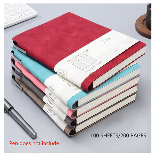 A5 200 Pages Fashion Glued Pu Leather Cover Journal Travel Notebook Travellers Diary(Khaki) Diaries Journals